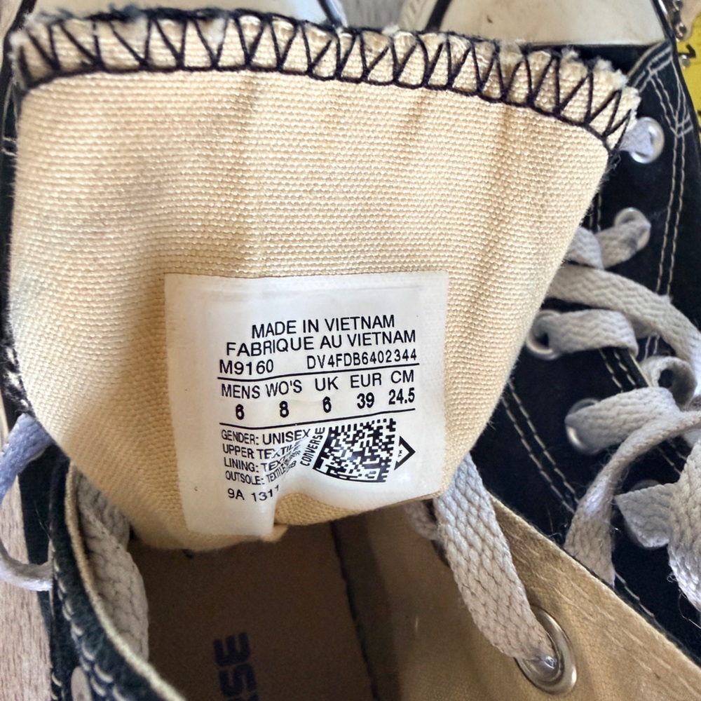 Converse Black and White High-Top Canvas Sneakers - Picture 7 of 10